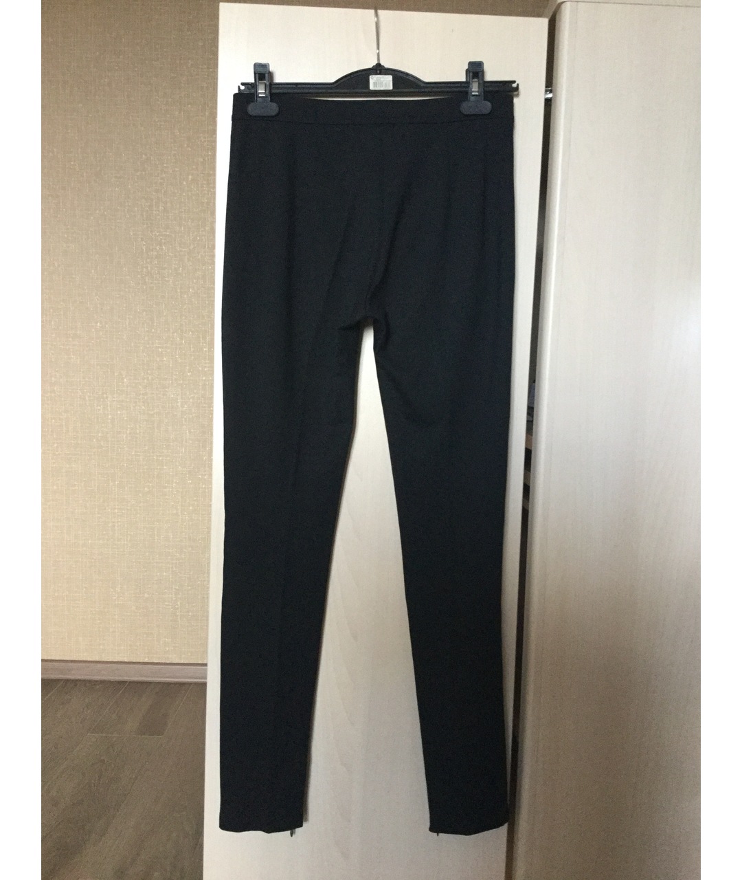 SPORTMAX Черные хлопко-эластановые брюки узкие, фото 2