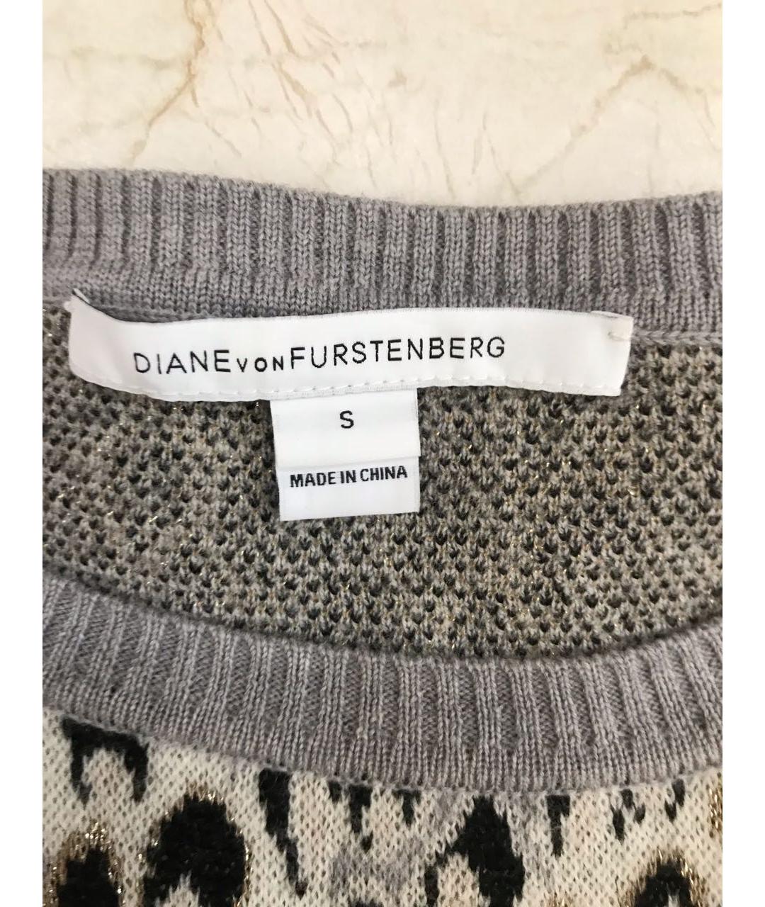 DIANE VON FURSTENBERG Серый шерстяной джемпер / свитер, фото 3