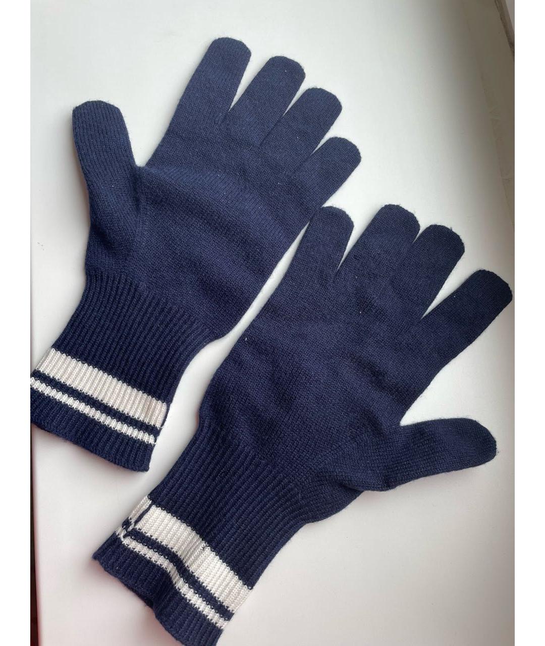 DOLCE&GABBANA Темно-синие кашемировые перчатки, фото 2