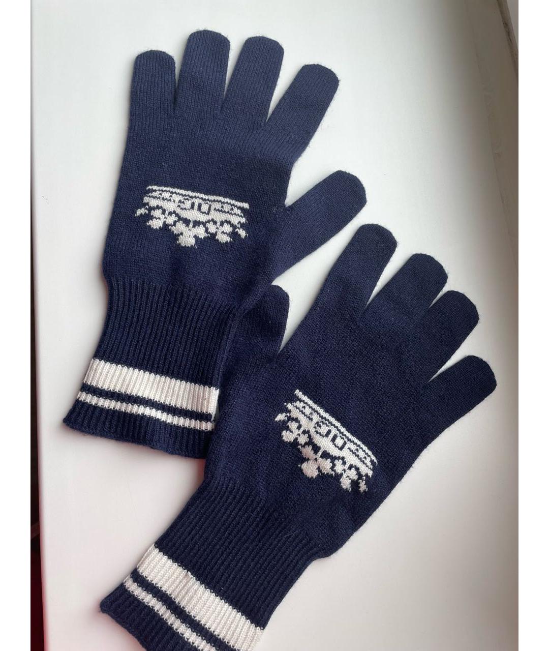 DOLCE&GABBANA Темно-синие кашемировые перчатки, фото 9