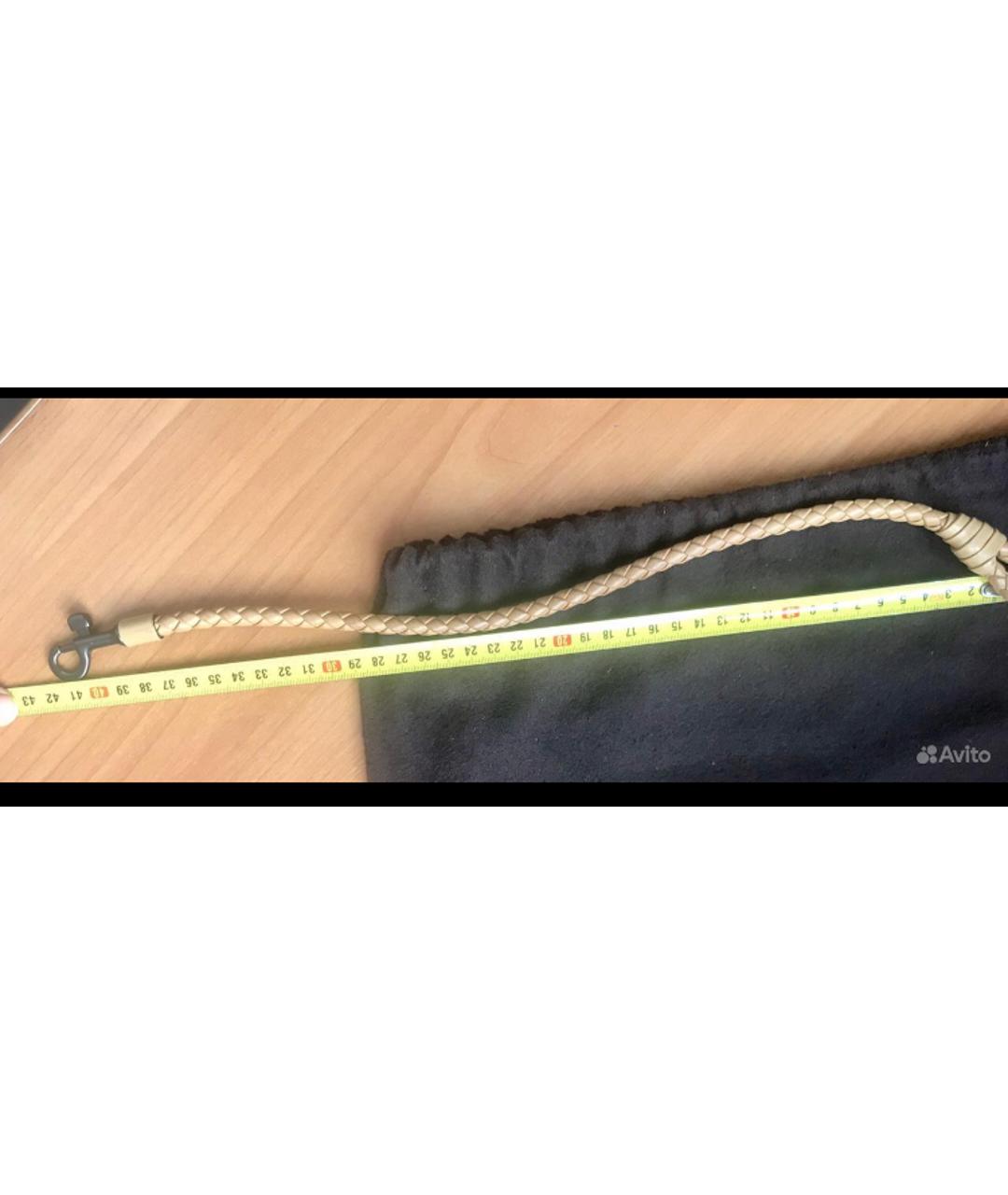 BOTTEGA VENETA Бежевая кожаная сумка с короткими ручками, фото 7