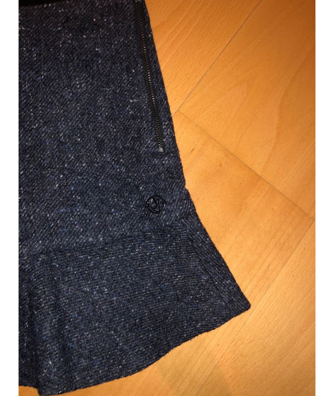 ARMANI JEANS Антрацитовая шерстяная юбка мини, фото 2