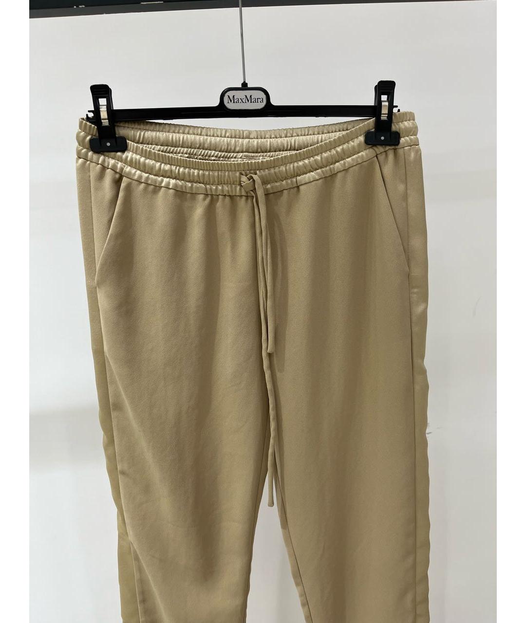 P.A.R.O.S.H. Бежевые полиэстеровые брюки широкие, фото 2