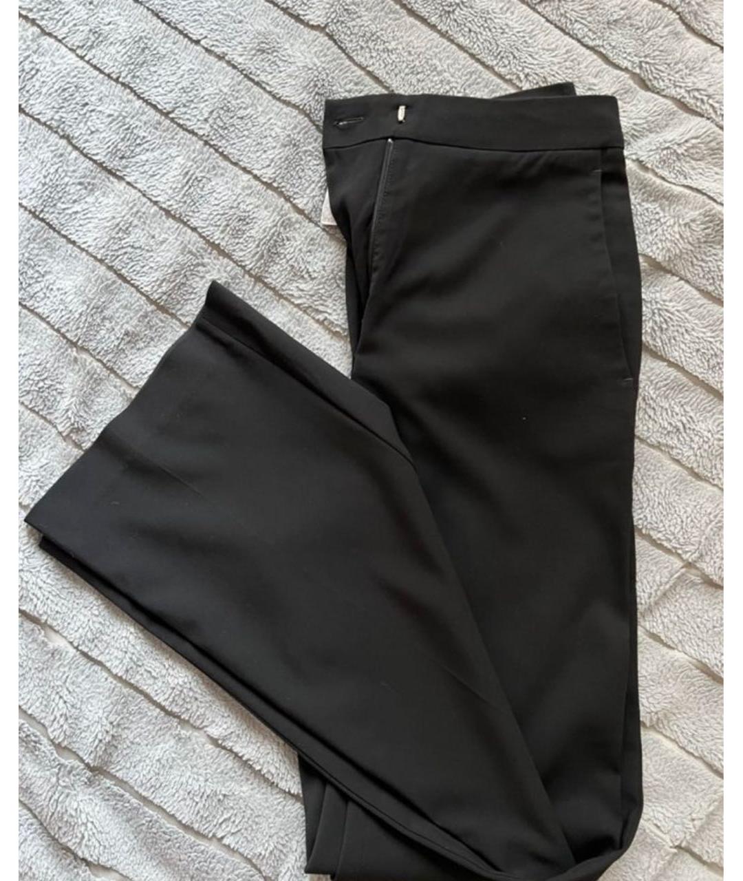 SPORTMAX Черные вискозные прямые брюки, фото 3