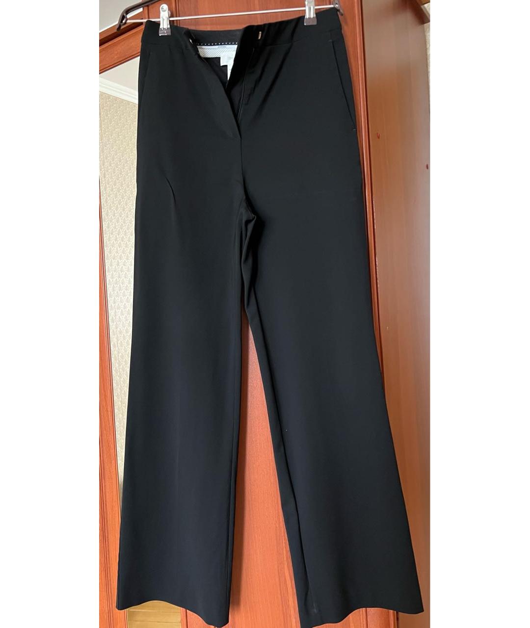 SPORTMAX Черные вискозные прямые брюки, фото 5