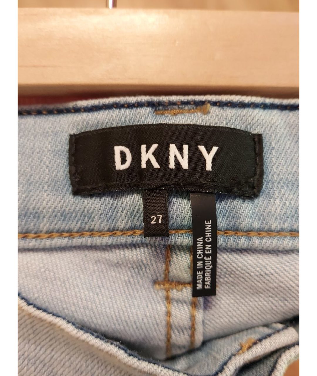 DKNY Голубые хлопко-эластановые прямые джинсы, фото 3