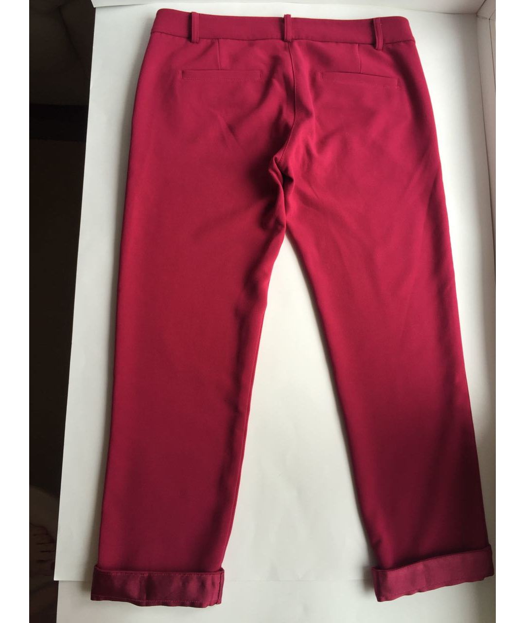 DENNY ROSE Бордовые полиэстеровые прямые брюки, фото 3