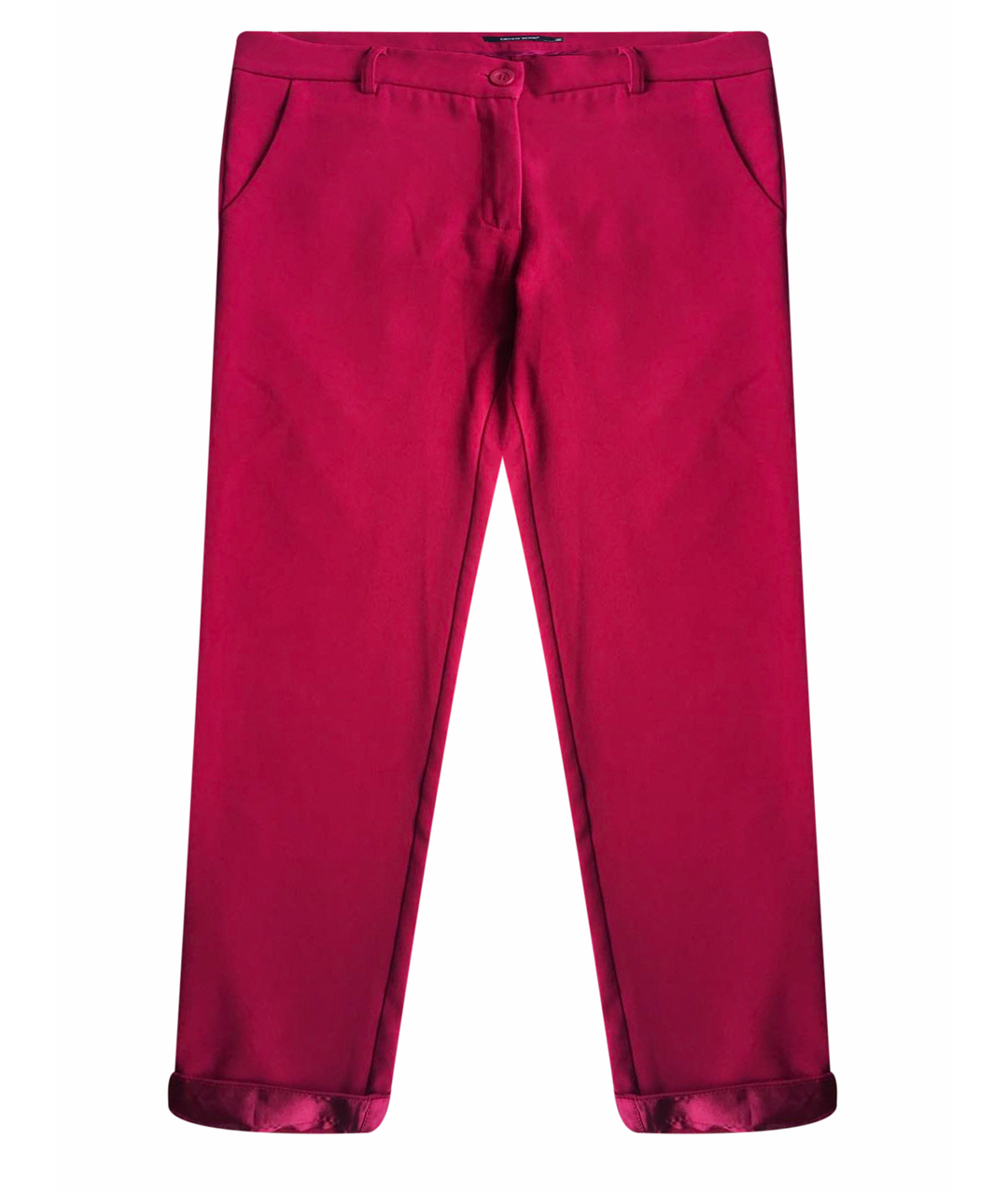 DENNY ROSE Бордовые полиэстеровые прямые брюки, фото 1