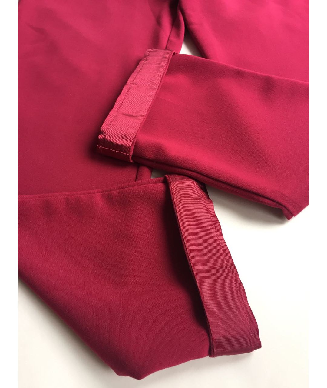 DENNY ROSE Бордовые полиэстеровые прямые брюки, фото 2