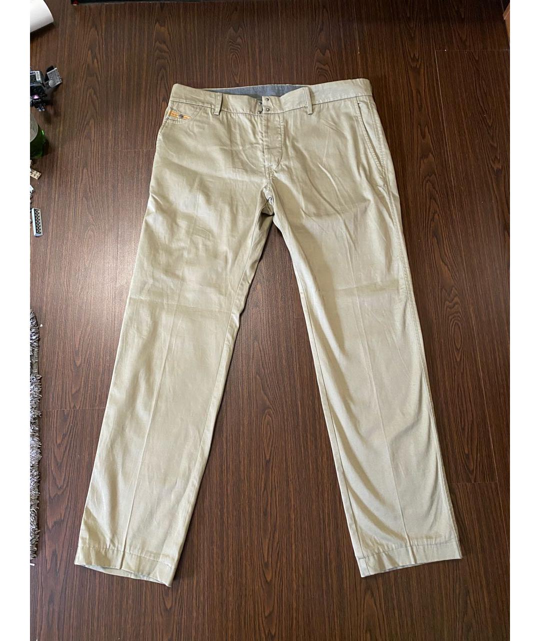 DIESEL Бежевые хлопковые повседневные брюки, фото 9