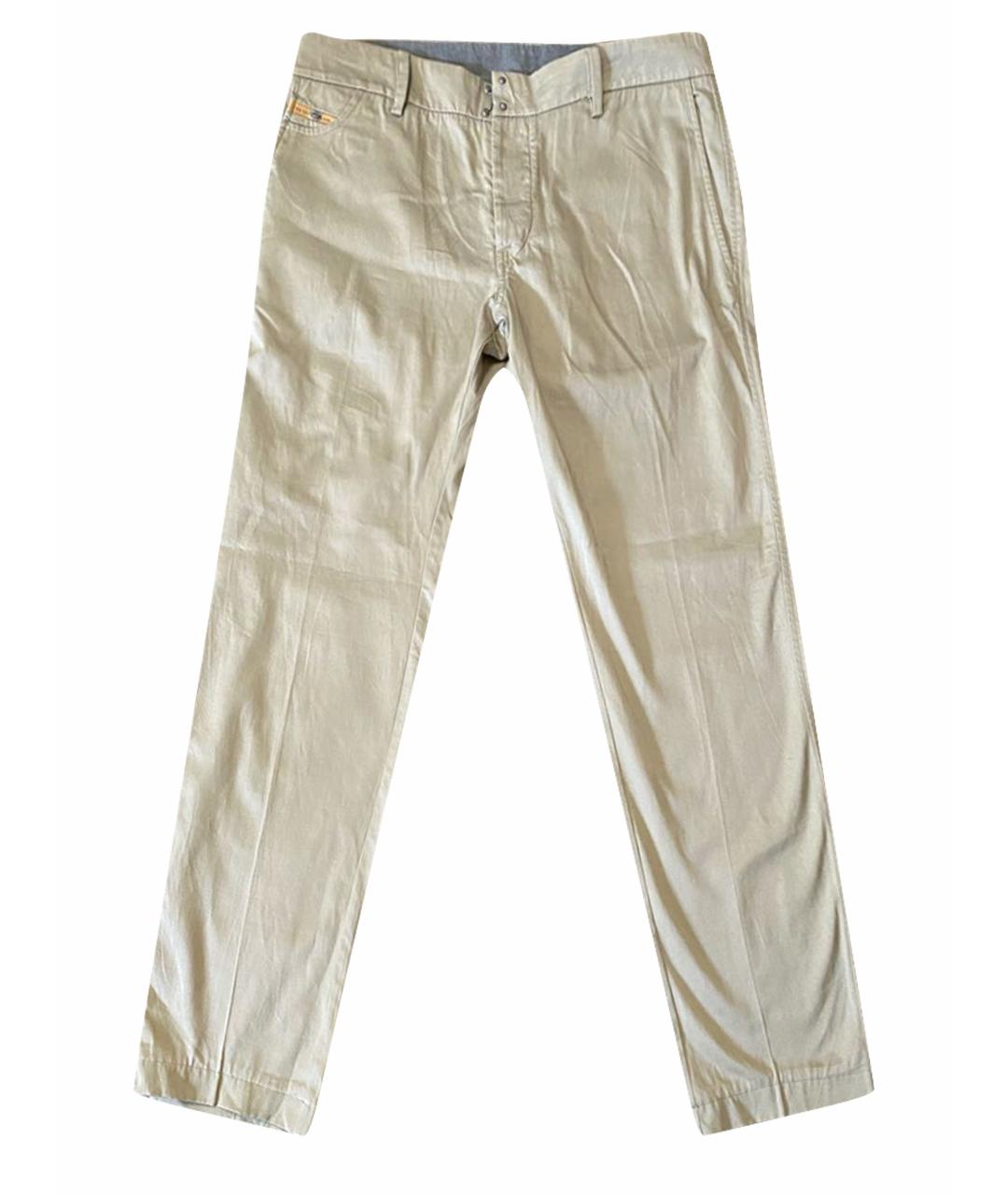 DIESEL Бежевые хлопковые повседневные брюки, фото 1