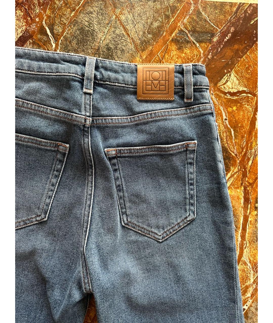 TOTEME Синие хлопко-эластановые джинсы слим, фото 3