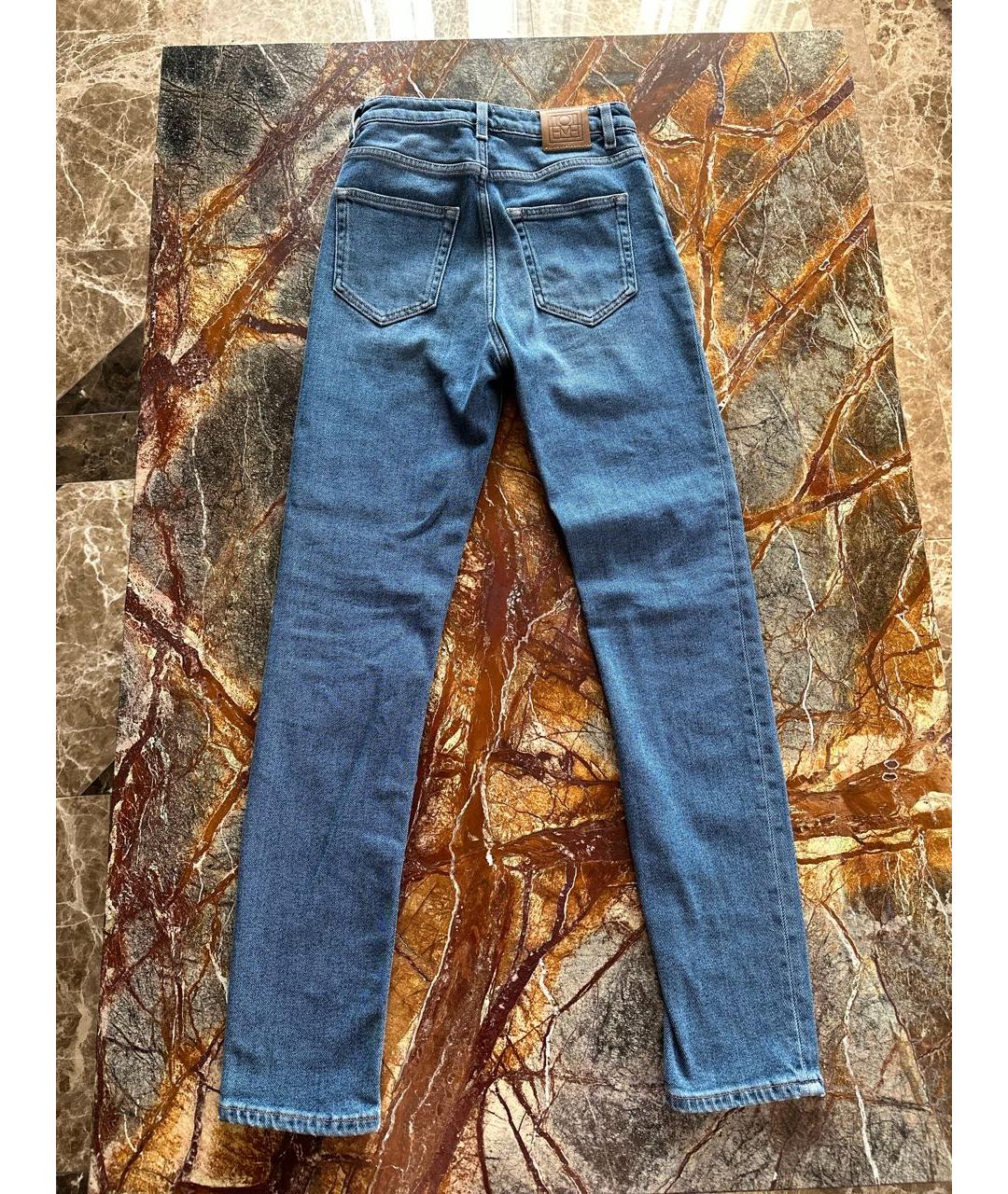 TOTEME Синие хлопко-эластановые джинсы слим, фото 2