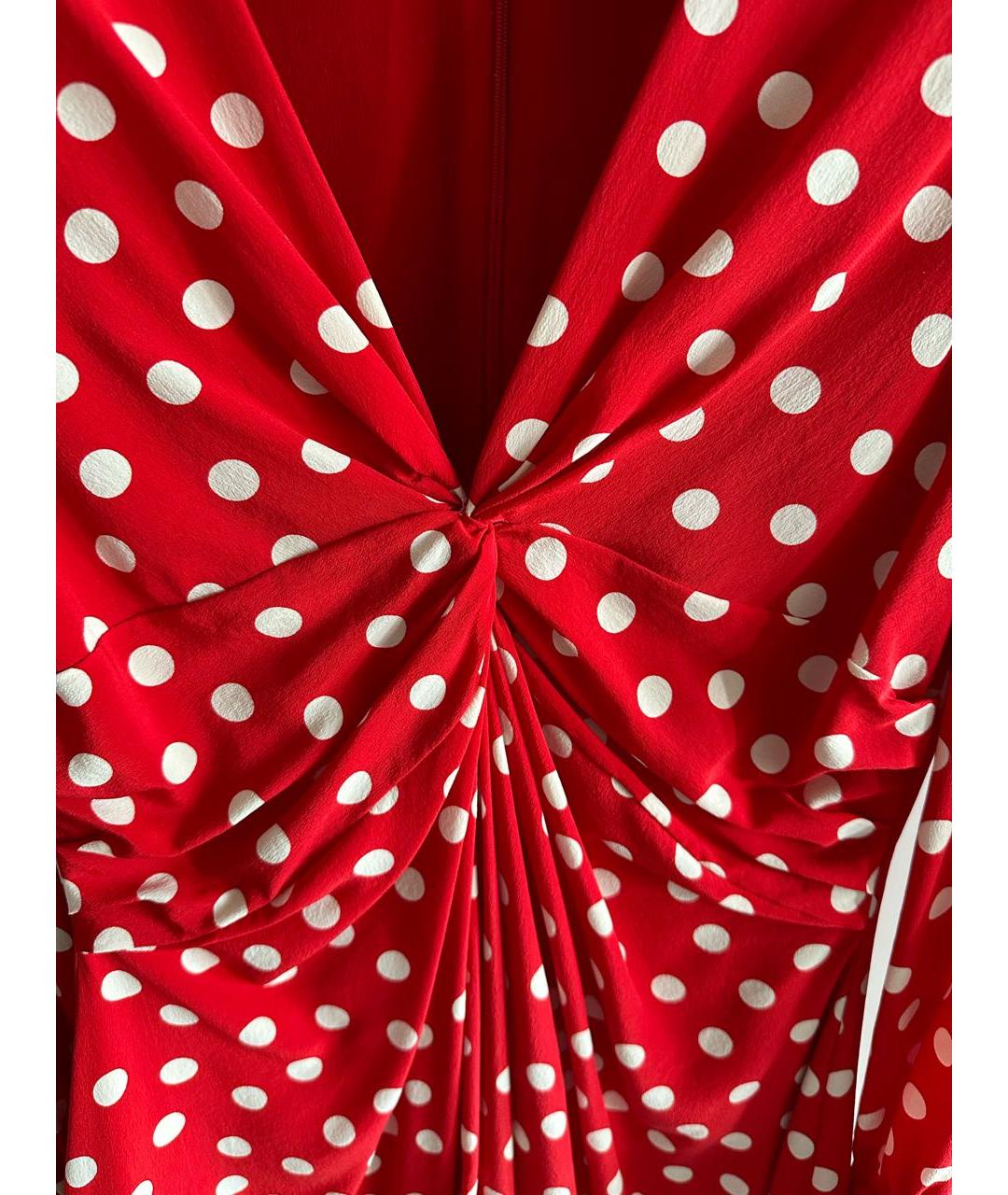 SAINT LAURENT Красное шелковое коктейльное платье, фото 4