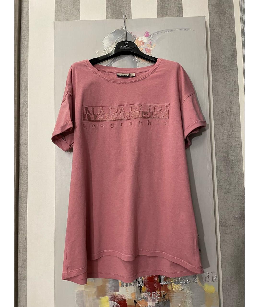NAPAPIJRI Розовая хлопко-эластановая футболка, фото 7