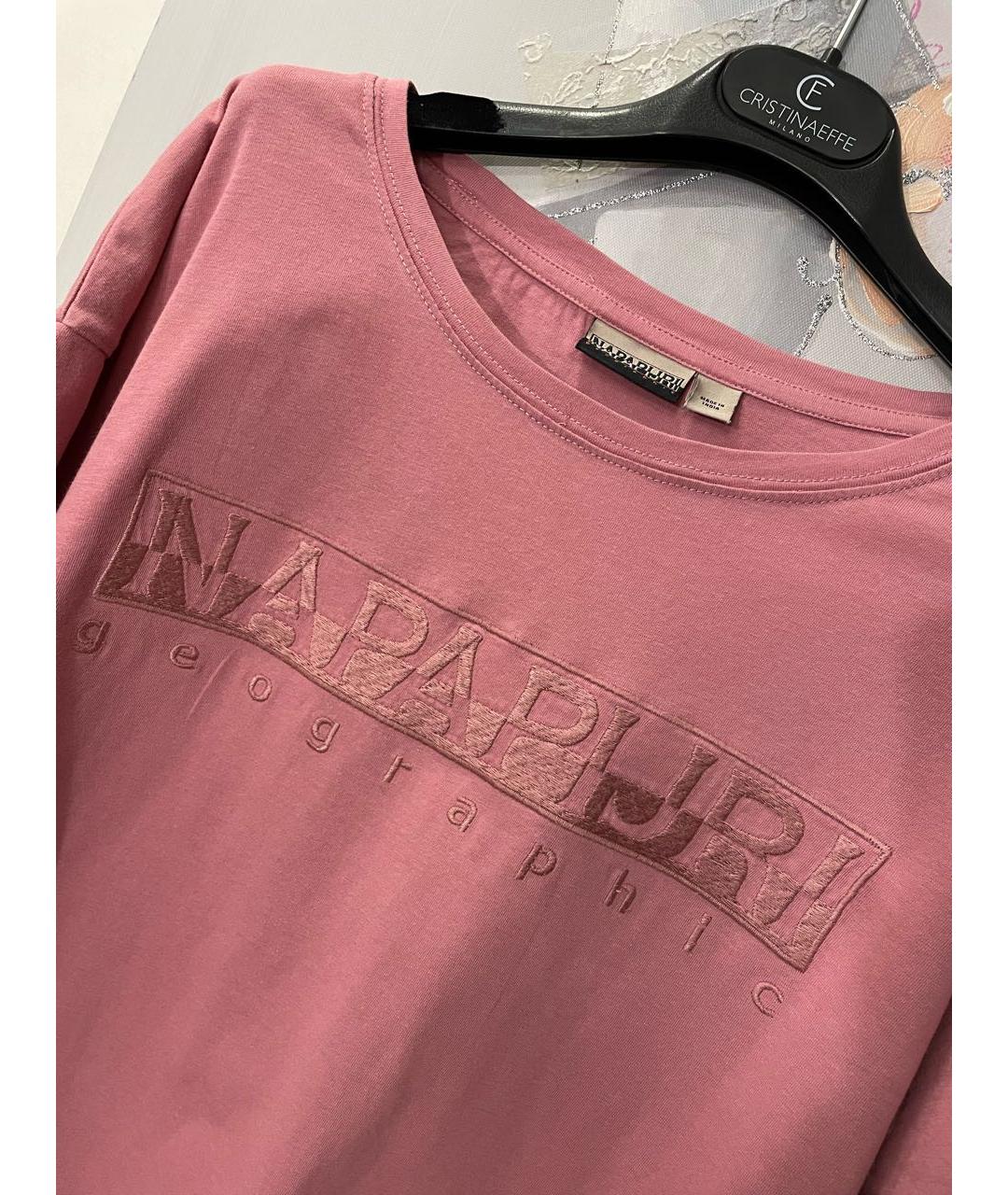 NAPAPIJRI Розовая хлопко-эластановая футболка, фото 4