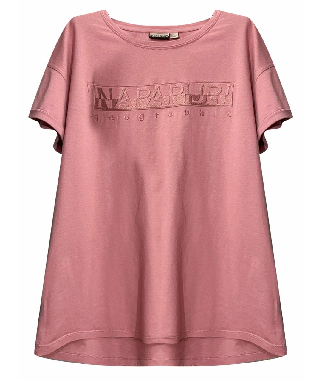 NAPAPIJRI Розовая хлопко-эластановая футболка, фото 1