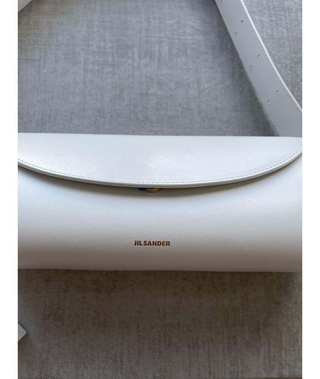 JIL SANDER Белая кожаная сумка через плечо, фото 4