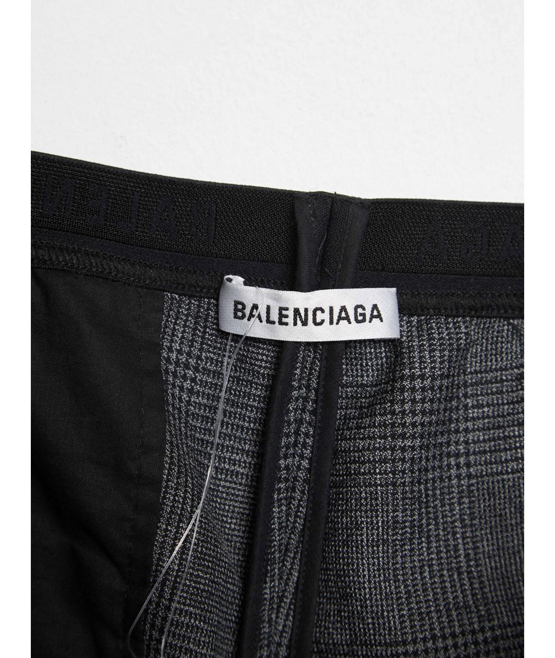 BALENCIAGA Серые хлопковые брюки широкие, фото 4