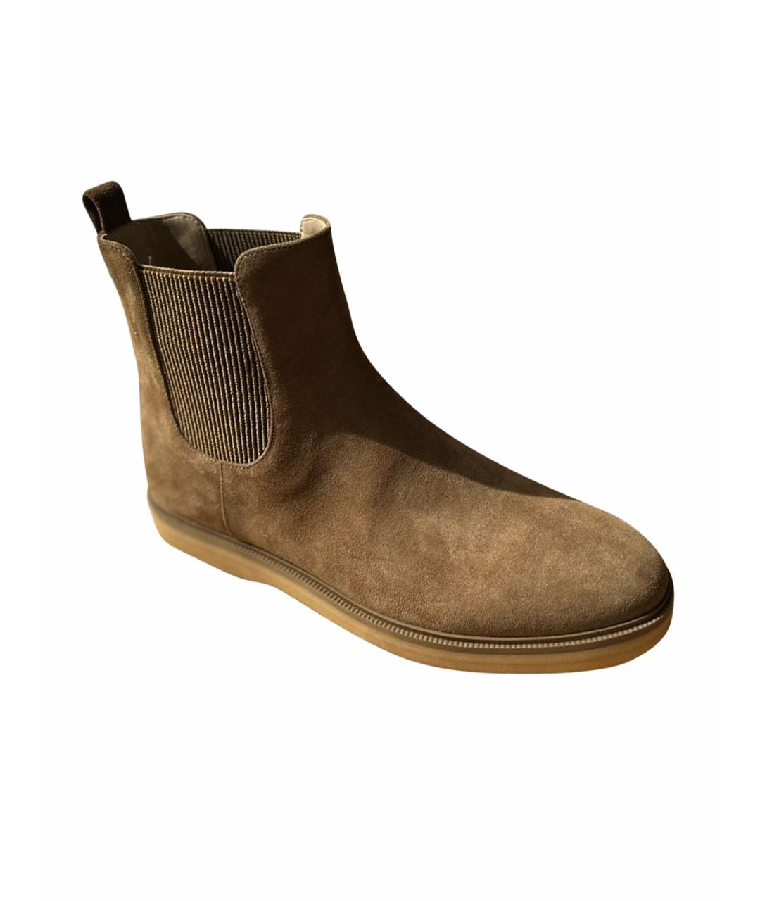 12 STOREEZ Бежевые замшевые ботильоны, фото 1