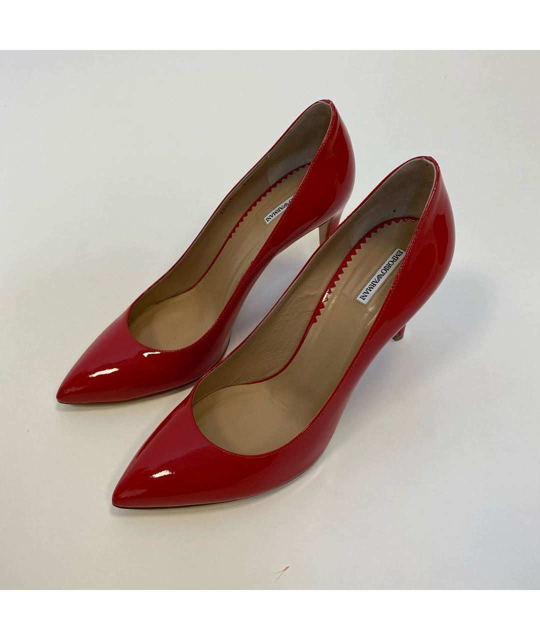 EMPORIO ARMANI Красные туфли из лакированной кожи, фото 4