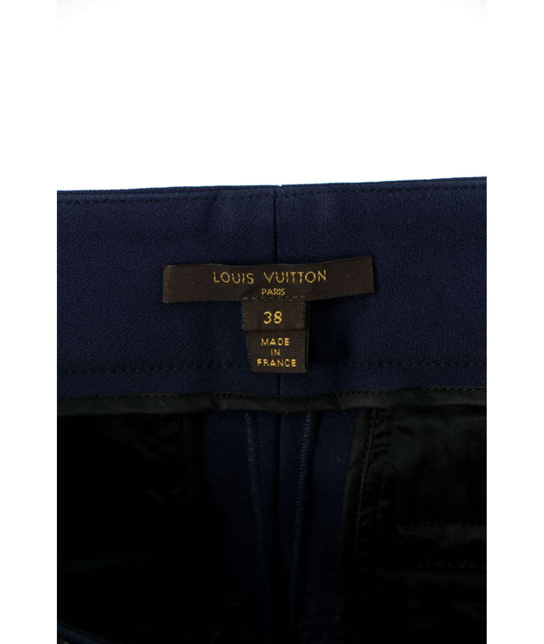 LOUIS VUITTON Синие ацетатные прямые брюки, фото 3