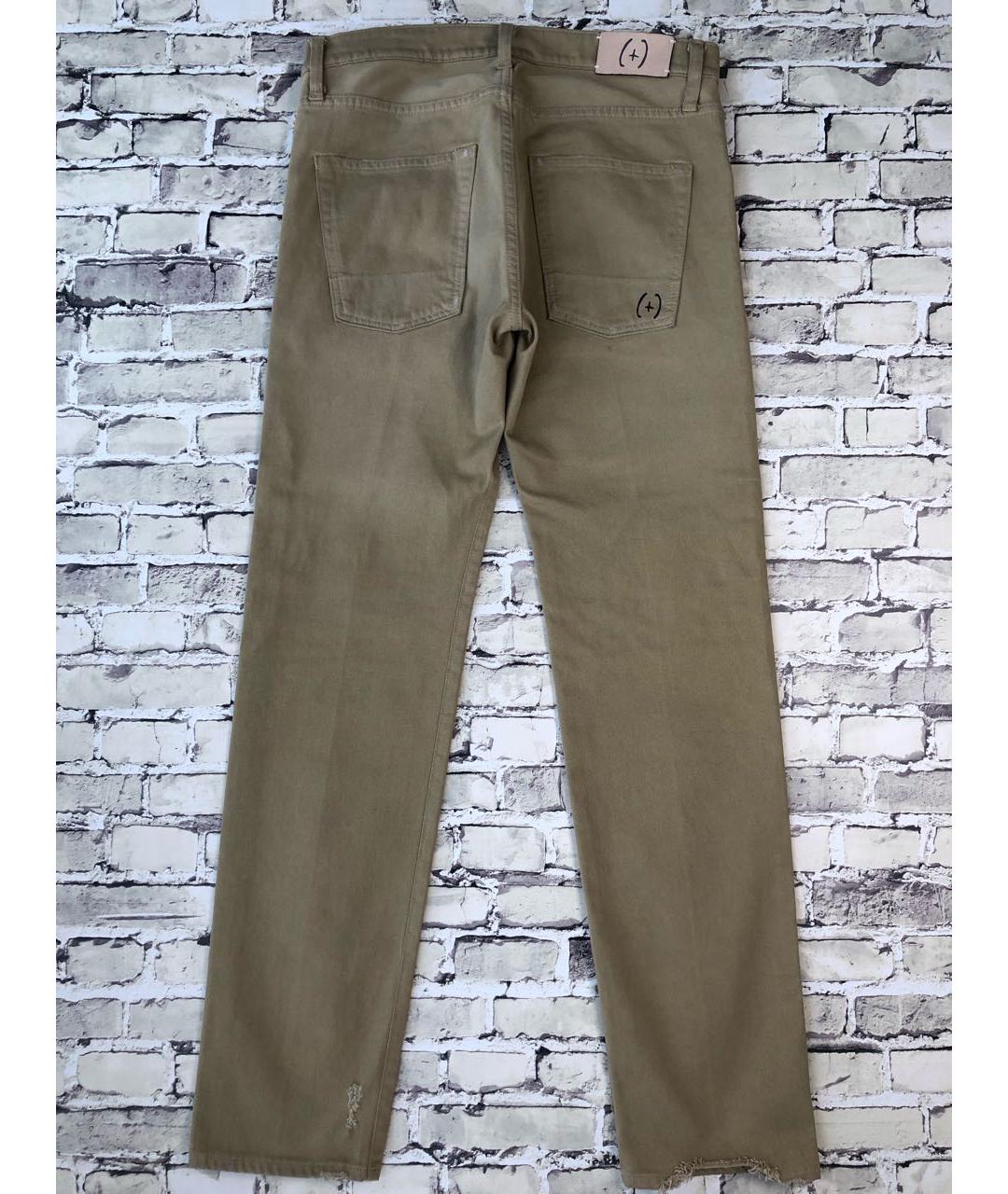 +PEOPLE Бежевые хлопко-эластановые прямые джинсы, фото 2
