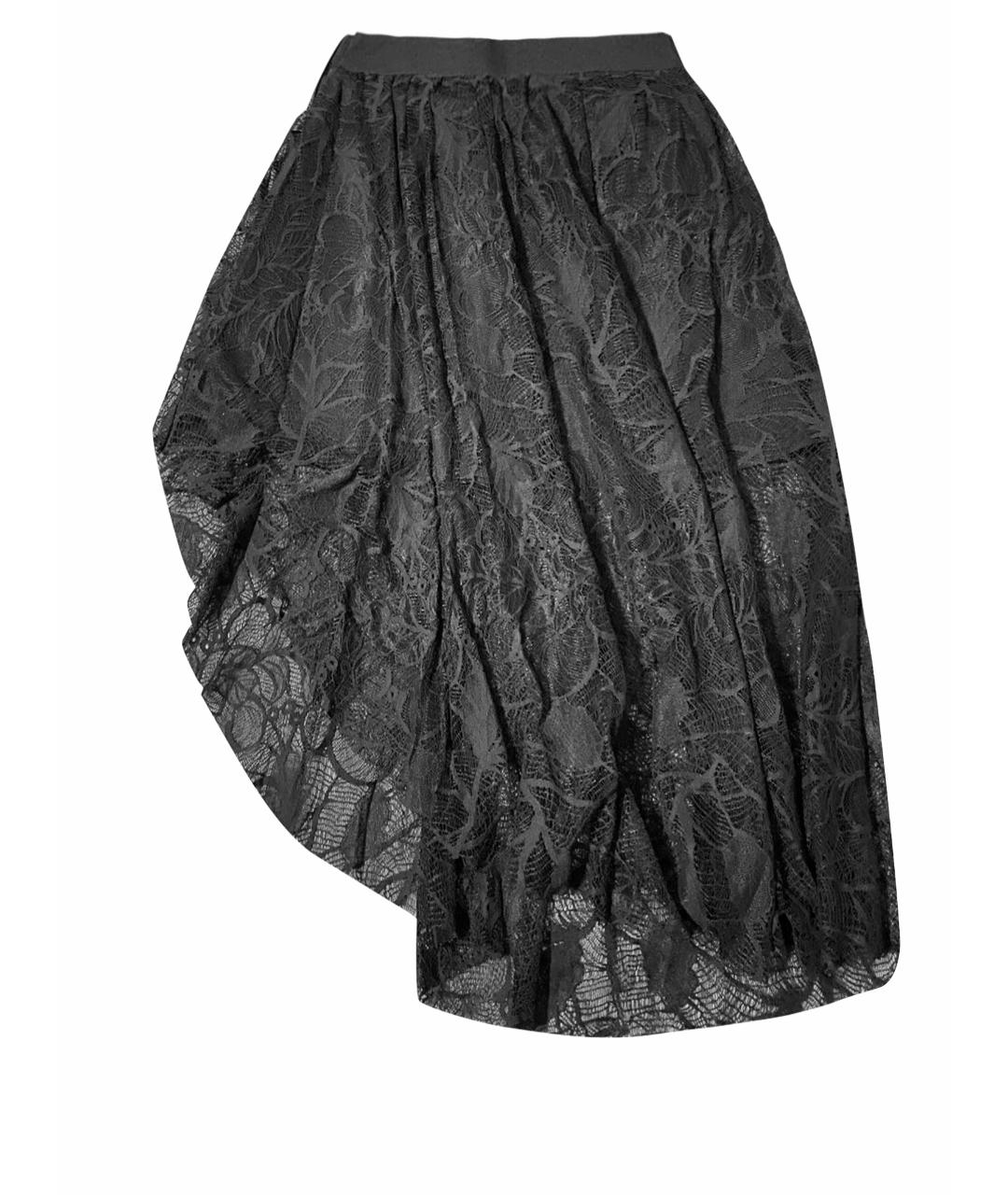 MAX MARA Черная кружевная юбка миди, фото 1