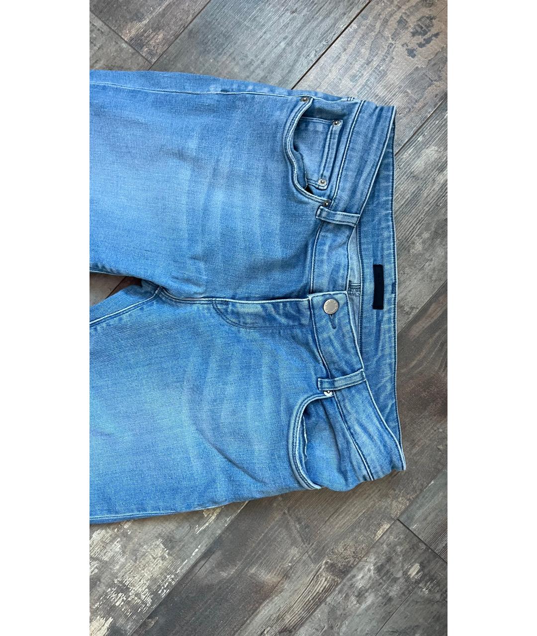 PRADA Голубые хлопковые прямые джинсы, фото 3