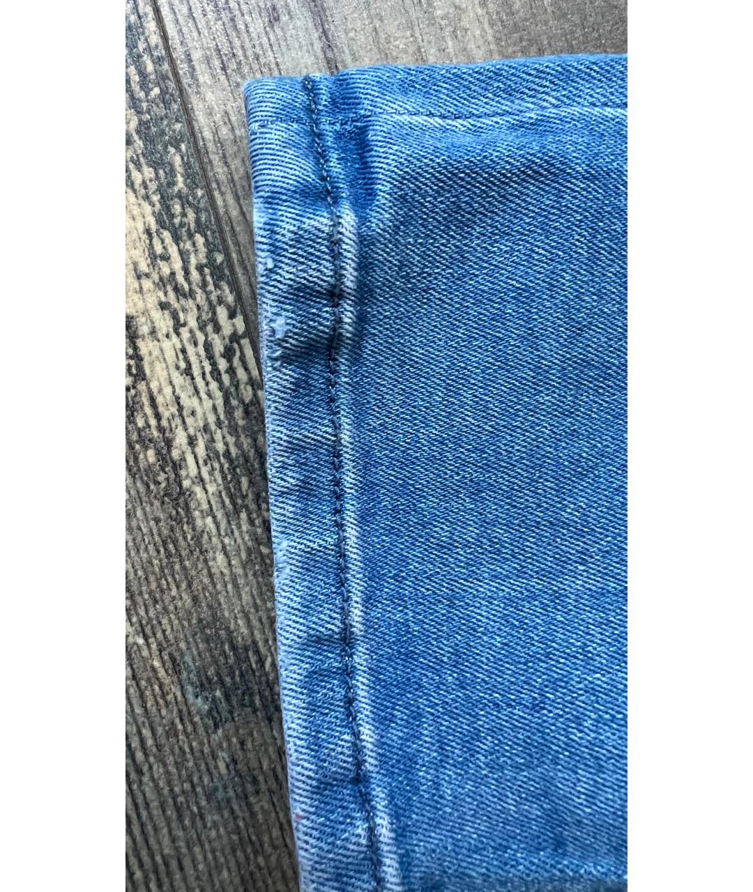 PRADA Голубые хлопковые прямые джинсы, фото 9