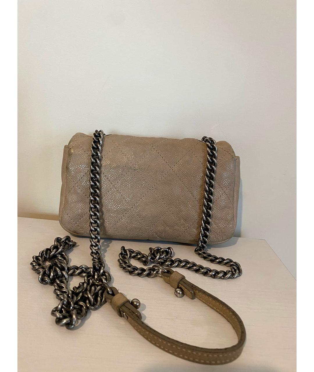 CHANEL Бежевая кожаная сумка через плечо, фото 2