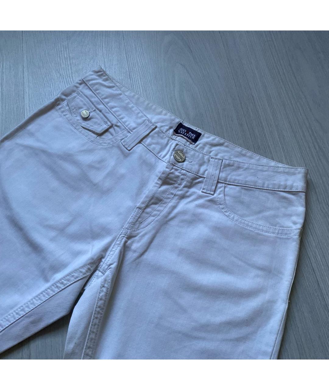 JEAN PAUL GAULTIER Белые хлопковые прямые джинсы, фото 6