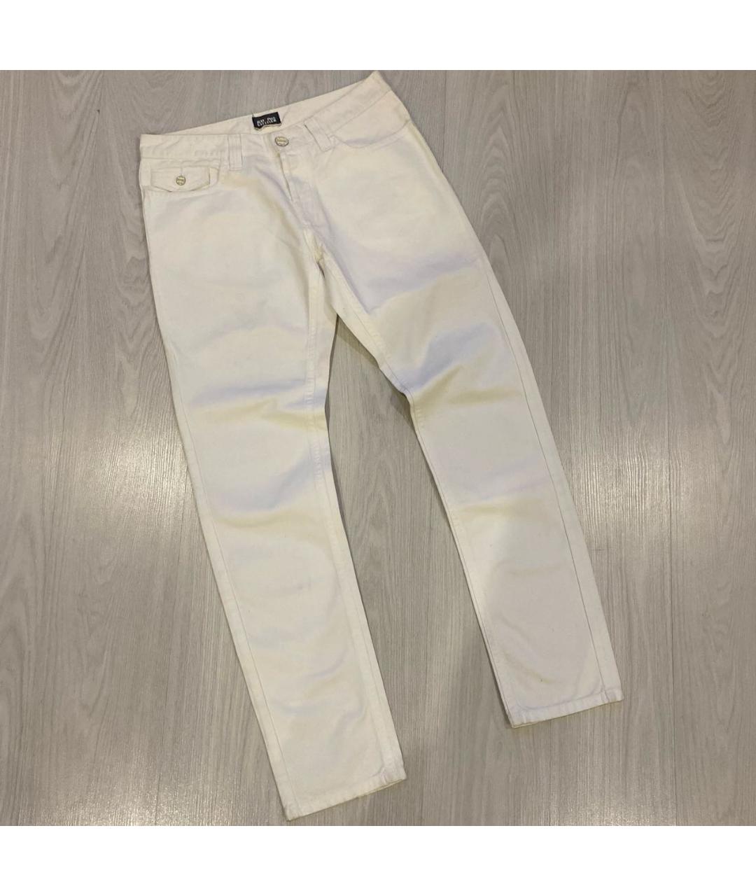 JEAN PAUL GAULTIER Белые хлопковые прямые джинсы, фото 7