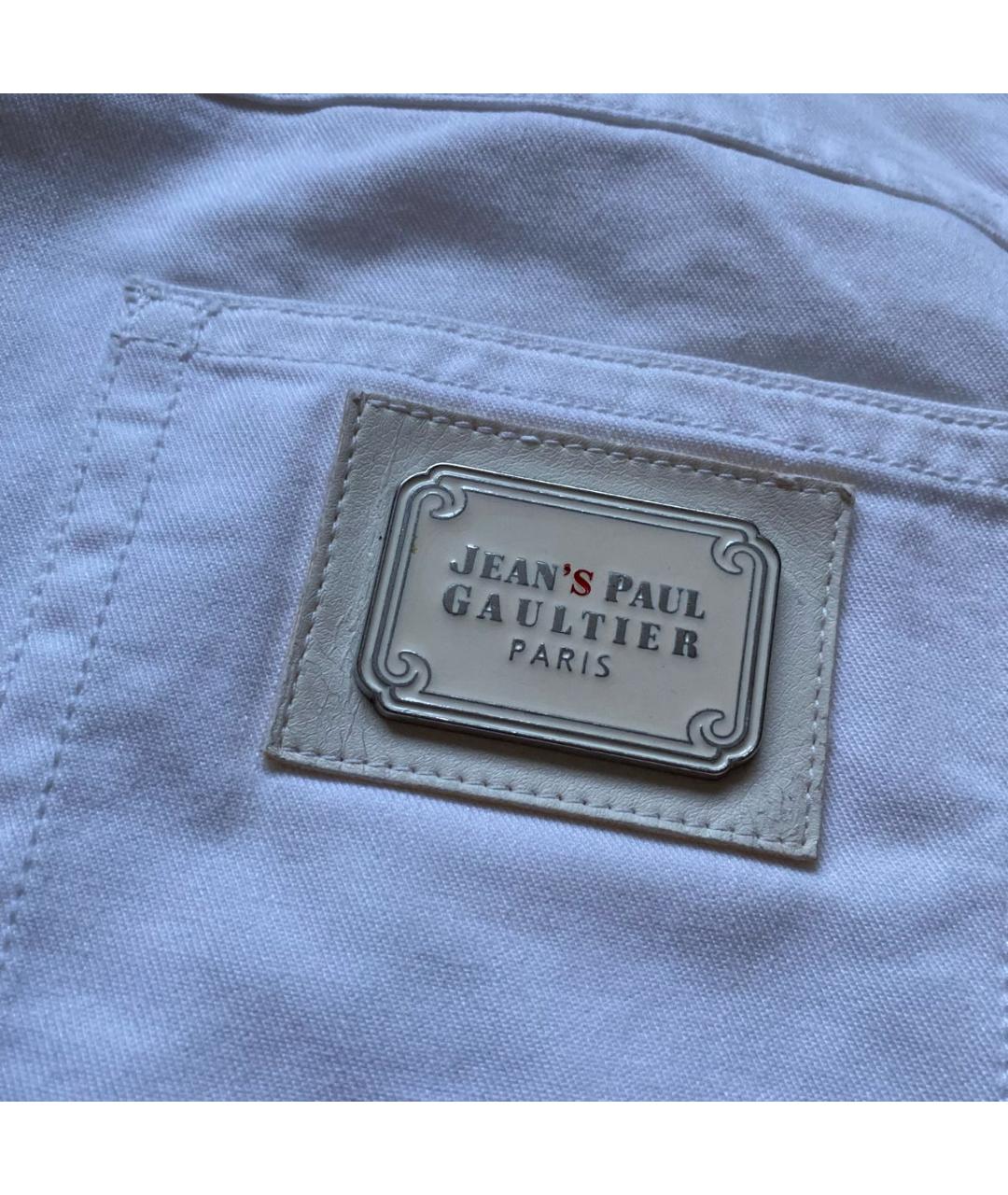 JEAN PAUL GAULTIER Белые хлопковые прямые джинсы, фото 4
