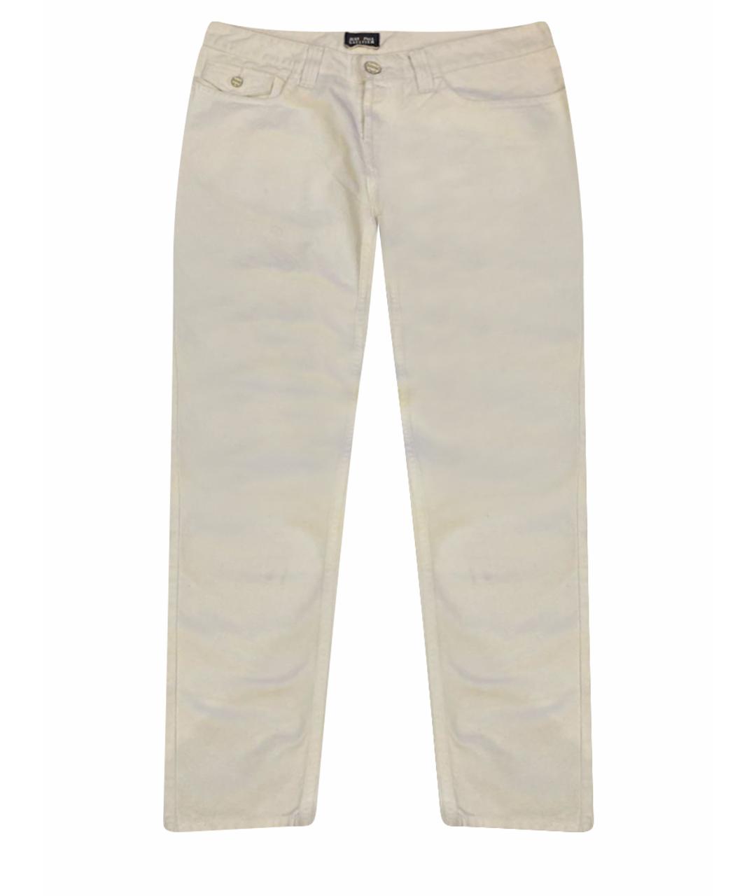 JEAN PAUL GAULTIER Белые хлопковые прямые джинсы, фото 1