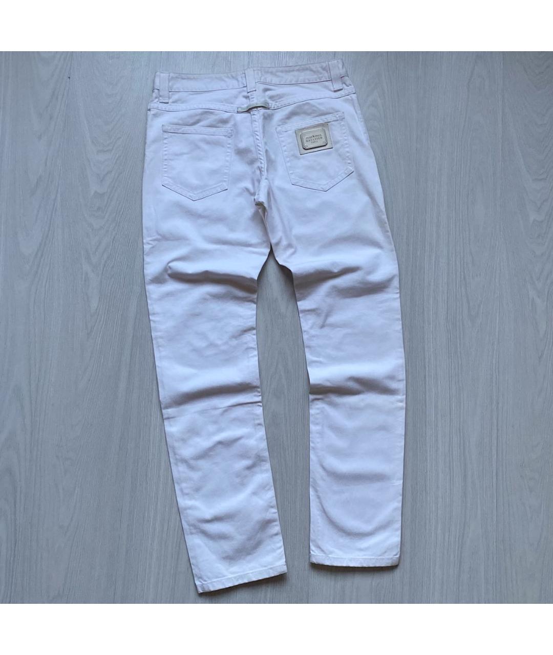 JEAN PAUL GAULTIER Белые хлопковые прямые джинсы, фото 3