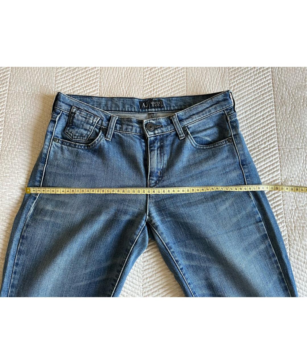 ARMANI JEANS Голубые хлопко-эластановые прямые джинсы, фото 6