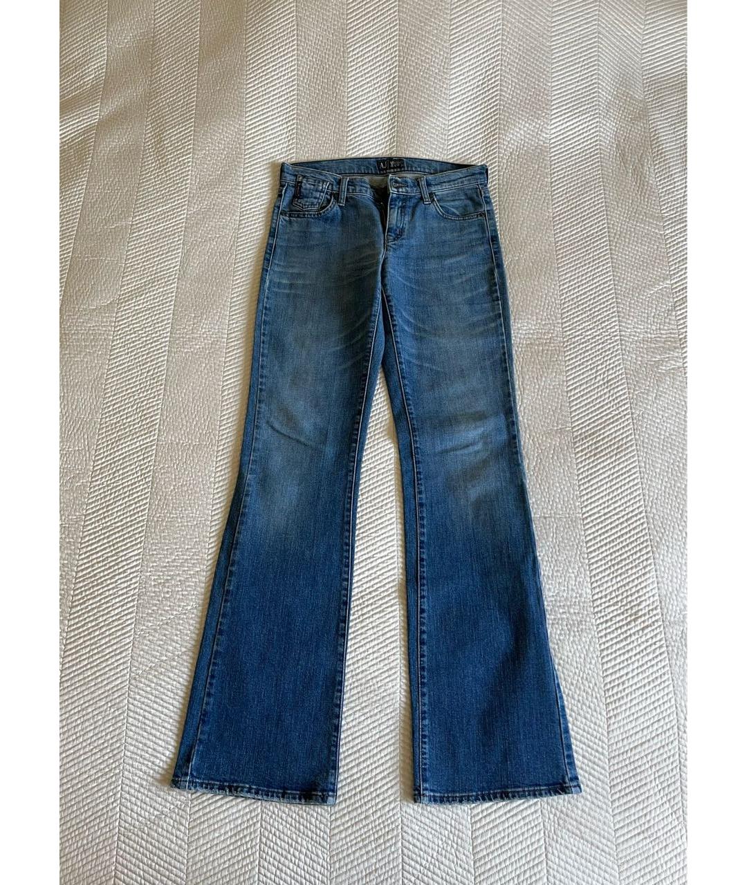 ARMANI JEANS Голубые хлопко-эластановые прямые джинсы, фото 9