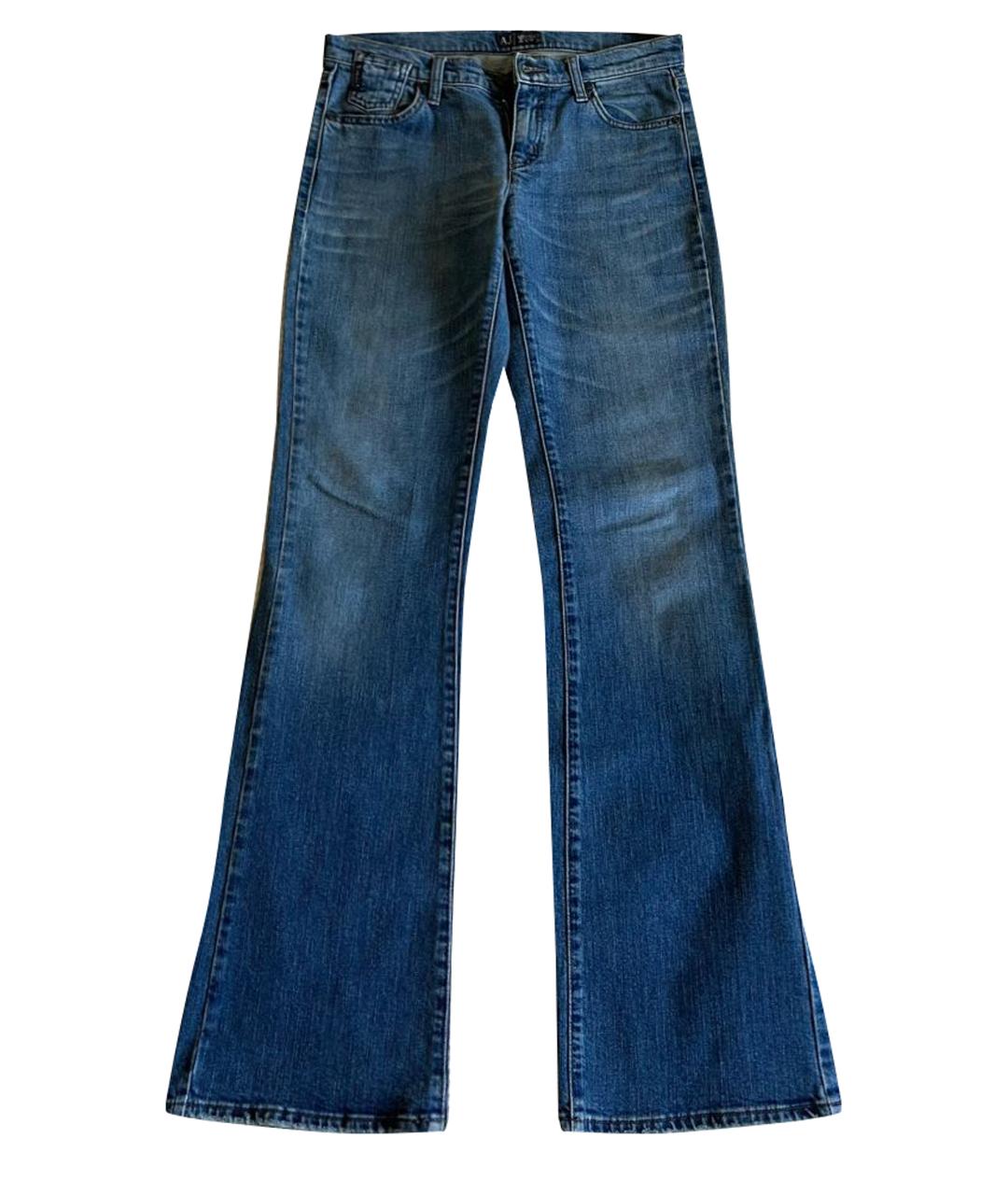 ARMANI JEANS Голубые хлопко-эластановые прямые джинсы, фото 1