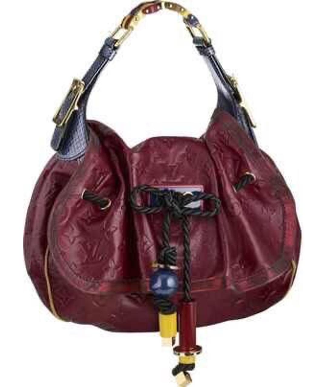 LOUIS VUITTON Бордовая кожаная сумка с короткими ручками, фото 1
