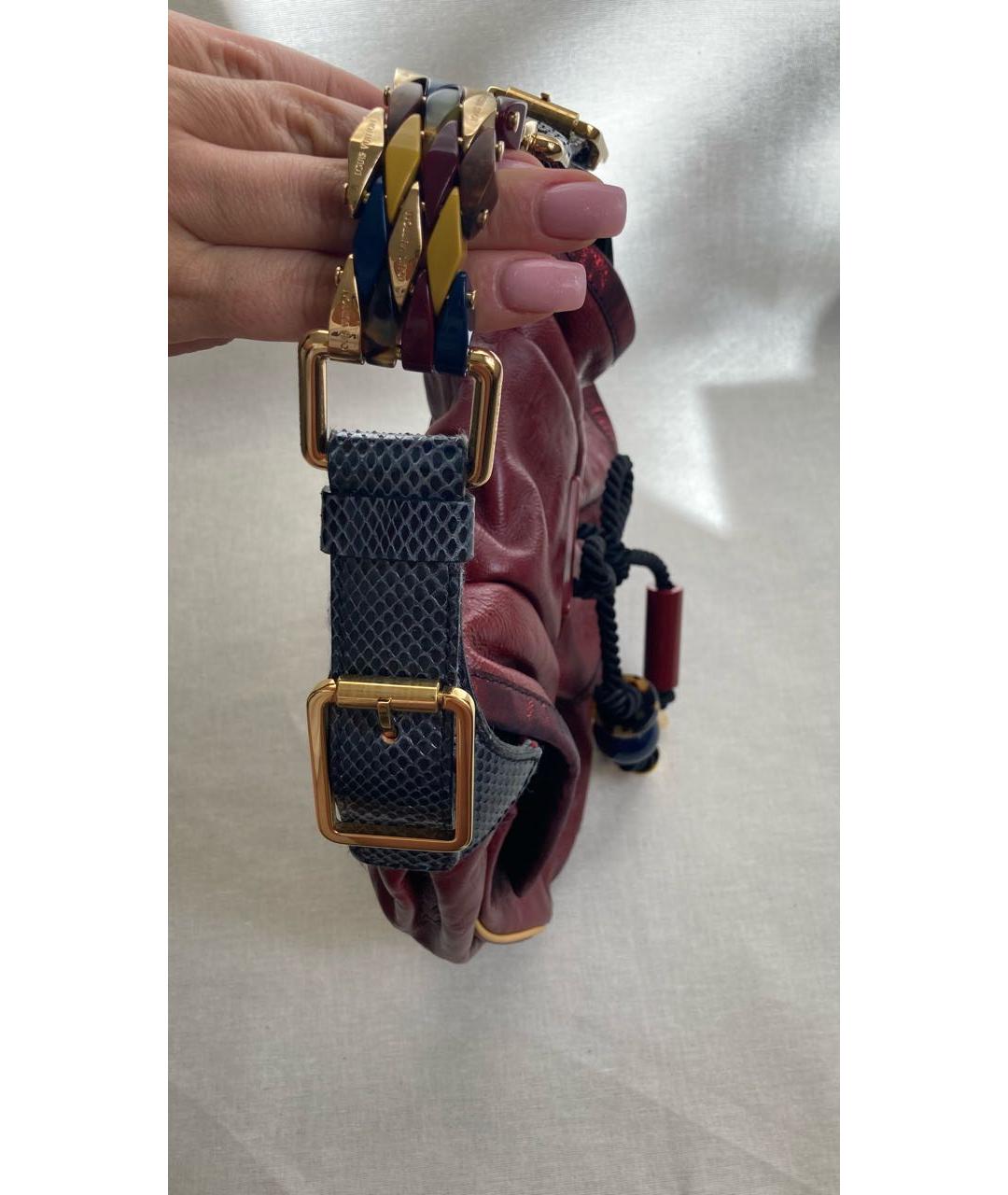 LOUIS VUITTON Бордовая кожаная сумка с короткими ручками, фото 4