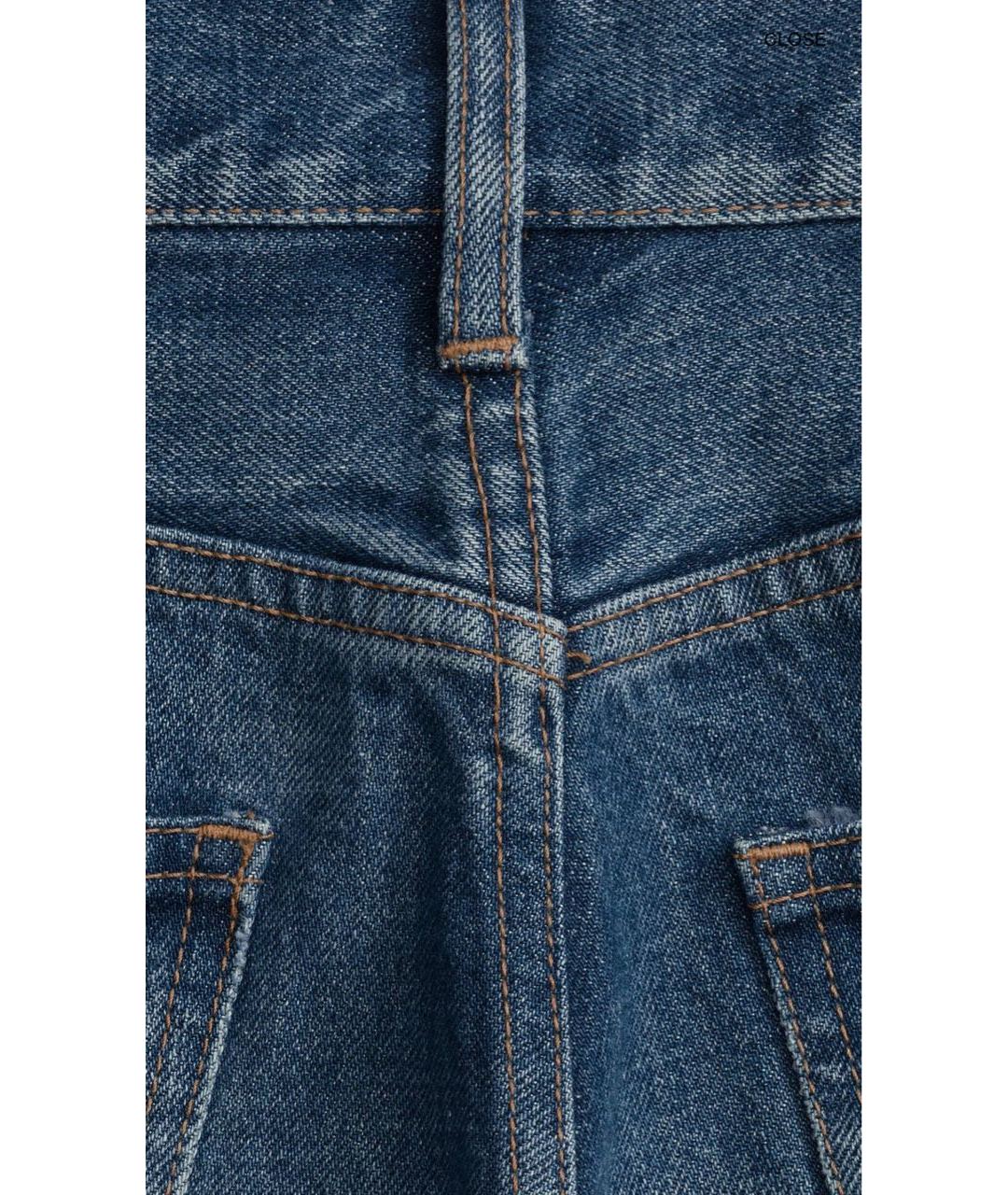 CELINE PRE-OWNED Синие хлопко-эластановые прямые джинсы, фото 4