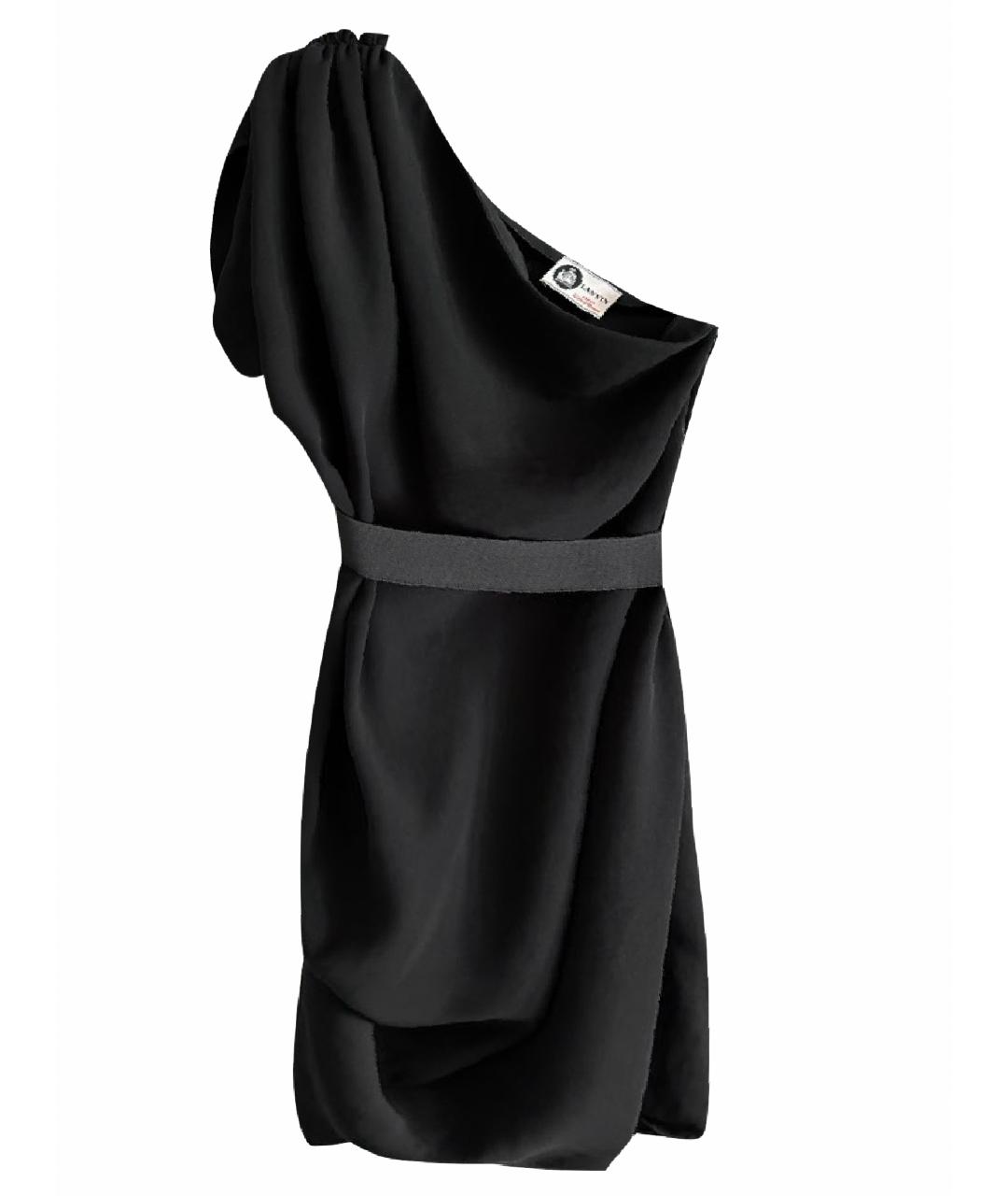 LANVIN Черное шелковое коктейльное платье, фото 1