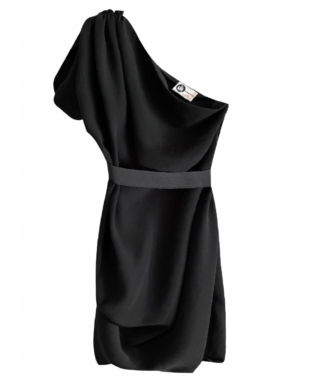 LANVIN Черное шелковое коктейльное платье, фото 6