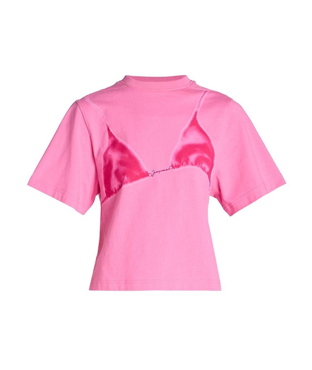JACQUEMUS Розовая хлопковая футболка, фото 1