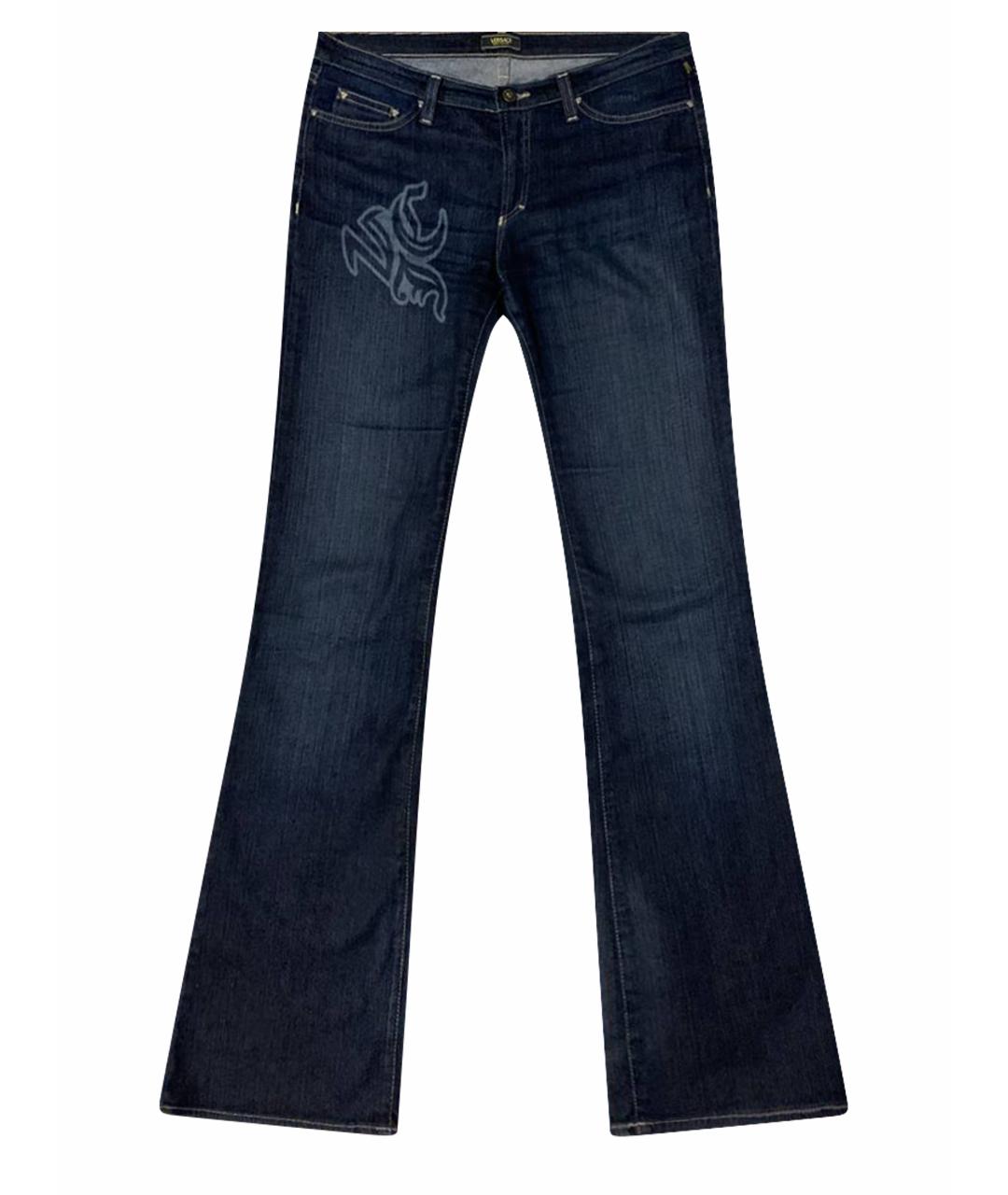 VERSACE JEANS COUTURE Темно-синие хлопковые джинсы клеш, фото 1