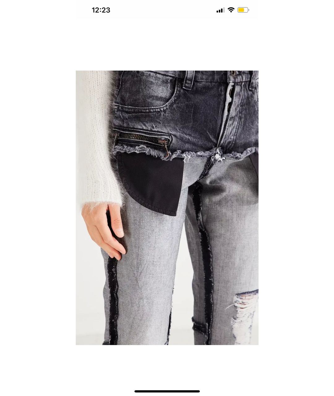 UNRAVEL PROJECT Черные хлопковые прямые джинсы, фото 4
