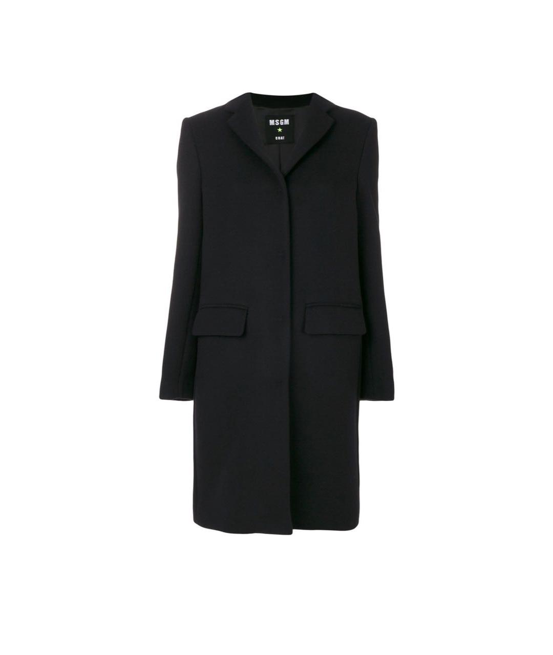 MSGM Черное шерстяное пальто, фото 1