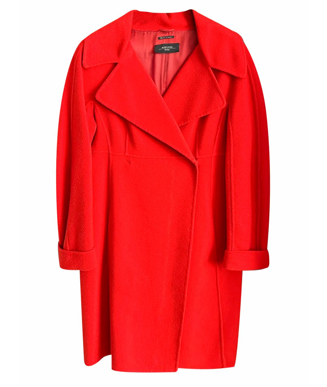 WEEKEND MAX MARA Красное шерстяное пальто, фото 1