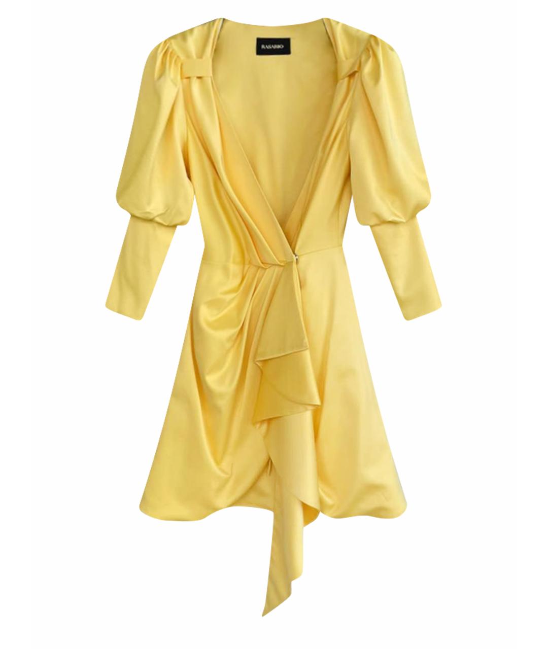 RASARIO Желтое шелковое коктейльное платье, фото 1